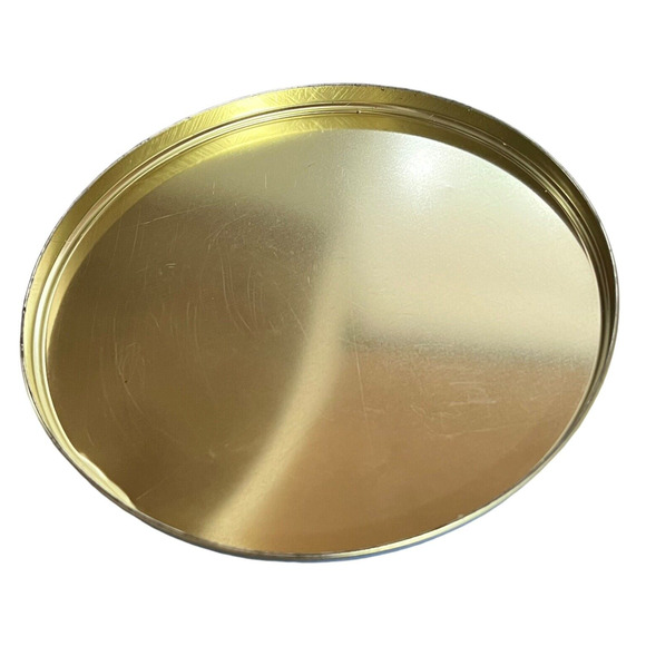 Lillian Vernon Vtg 1986 Tin Trinket Button Box Blue With Red Flowers Country - Picture 6 of 8